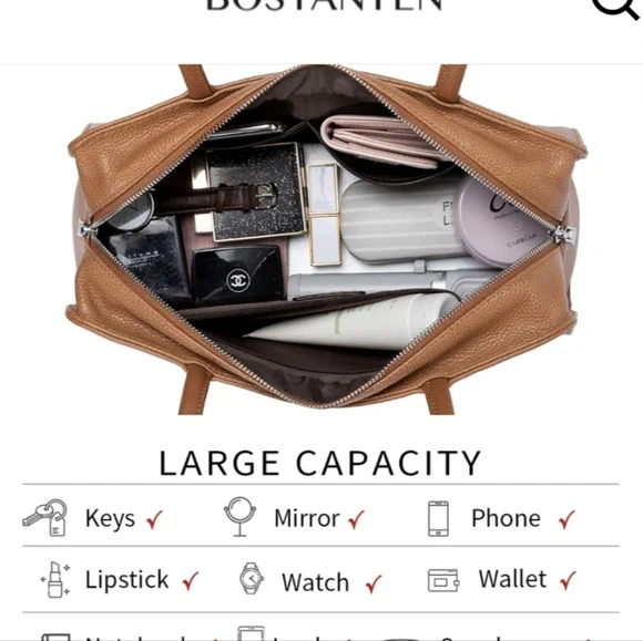 Bostanten Otilia Brown Leather Shoulder Bag for Women - Picture 4 of 11